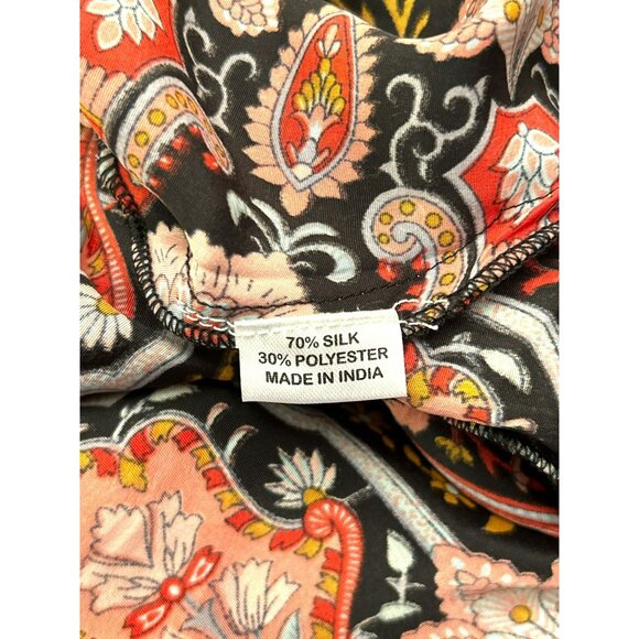 Perry Walker Bohemian Silk Blend Ruffle Spaghetti Strap Maxi Dress Y2K Retro - Picture 5 of 6